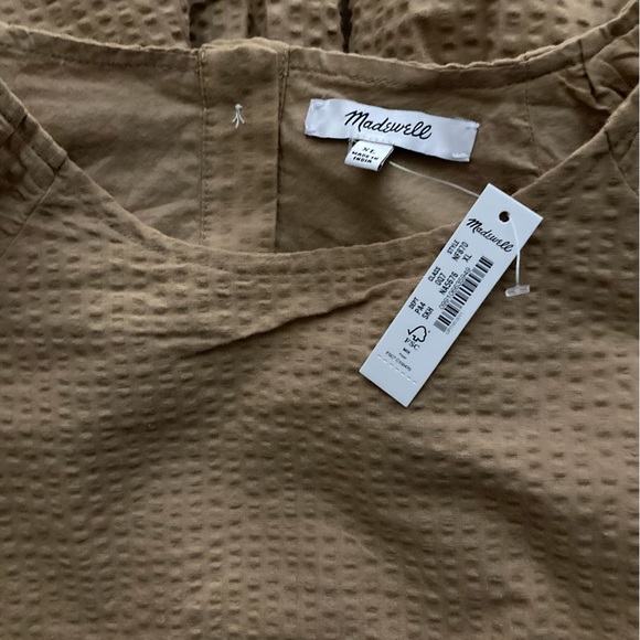 NWT Madewell Tan Seersucker Dress - Picture 10 of 10